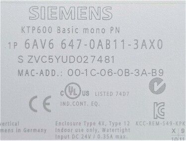 6AV6647-0AB11-3AX0 | Siemens HMIs